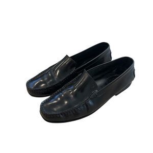 TOD'S Black Leather Driving Loafers Women's Size 8.5
